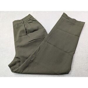 Pendleton Women's Size 12 Olive Green 100% Virgin Wool Petite Pleated Trousers